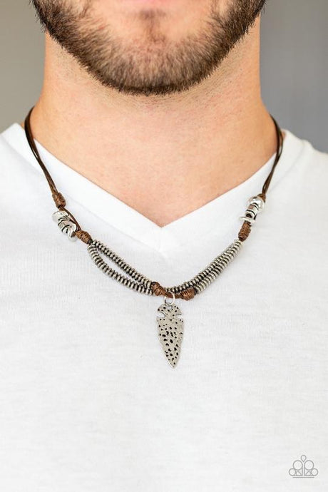 Paparazzi - Off With His ARROWHEAD - Brown Urban Necklace - Klassy Jewelz Boutique