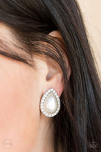 Load image into Gallery viewer, Paparazzi ~ Old Hollywood Opulence ~ White Clip-On Earrings - Klassy Jewelz Boutique