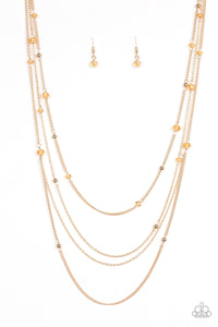 Paparazzi ~ On The Front SHINE ~ Gold Necklace Set
