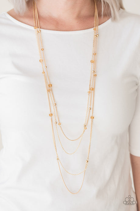 Paparazzi ~ On The Front SHINE ~ Gold Necklace Set