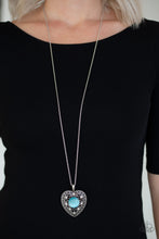 Load image into Gallery viewer, Paparazzi ~ One Heart ~ Blue Heart Pendant Necklace Set