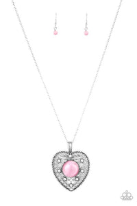 Paparazzi ~ One Heart ~ Pink Heart Pendant Necklace Set