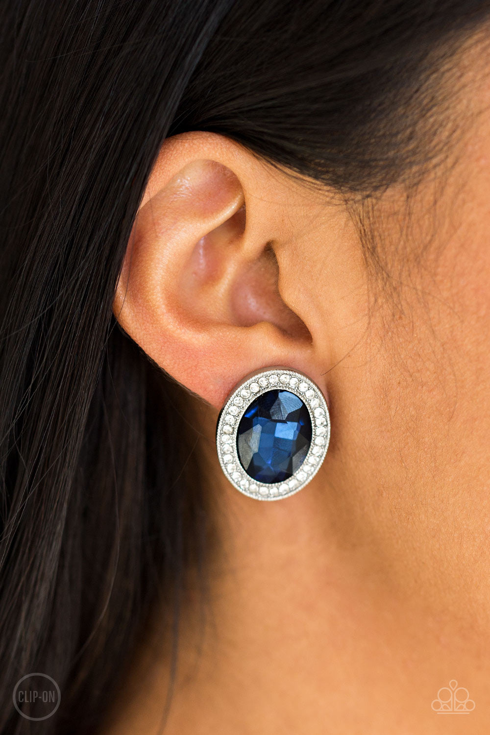 Paparazzi ~ Only FAME In Town ~ Blue Clip-On Earrings