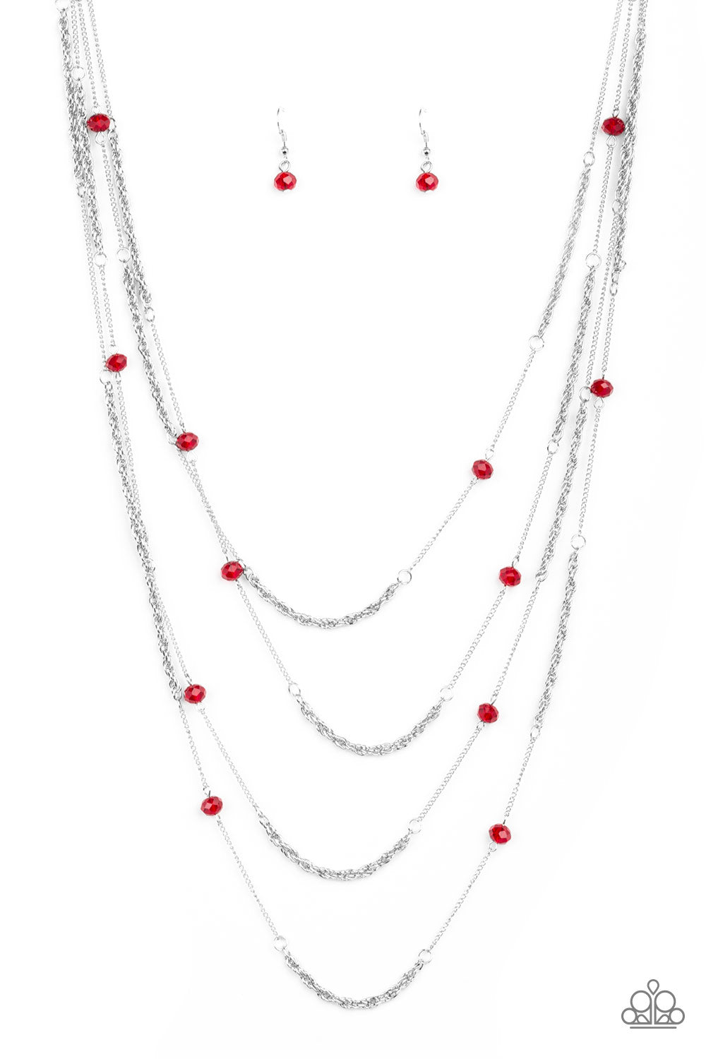 Paparazzi ~ Open For Opulence ~ Red Necklace Set