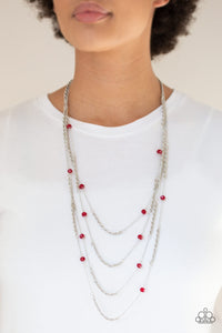Paparazzi ~ Open For Opulence ~ Red Necklace Set