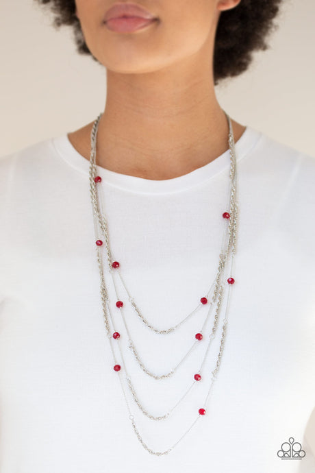 Paparazzi ~ Open For Opulence ~ Red Necklace Set