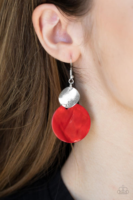 Paparazzi ~ Opulently Oasis ~ Red Earrings