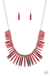 Paparazzi ~ Out of My Element ~ Red Acrylic Necklace Set