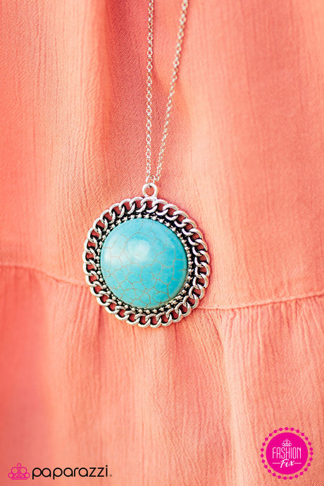 Paparazzi ~ Over The Mountain ~ Blue Turquoise Necklace & Bracelet Set (Fashion Fix Exclusive)