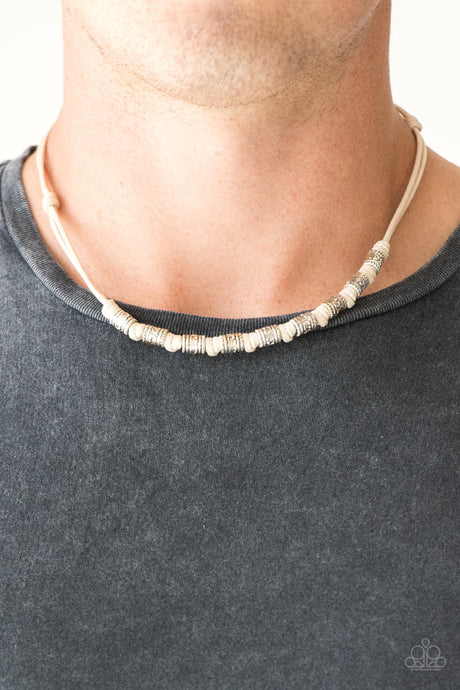Paparazzi ~ PIRATE First Class ~ Men's White Urban Necklace