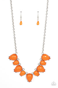 Paparazzi -  Pampered Poolside - Orange Necklace Set
