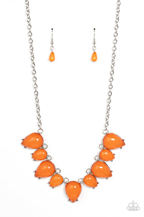 Paparazzi -  Pampered Poolside - Orange Necklace Set