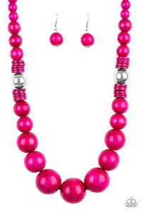 Paparazzi - Panama Panorama - Blue Wooden Bead Necklace - Klassy Jewelz Boutique