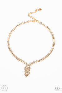 Paparazzi ~ Ante Up ~ Gold Choker Necklace Set