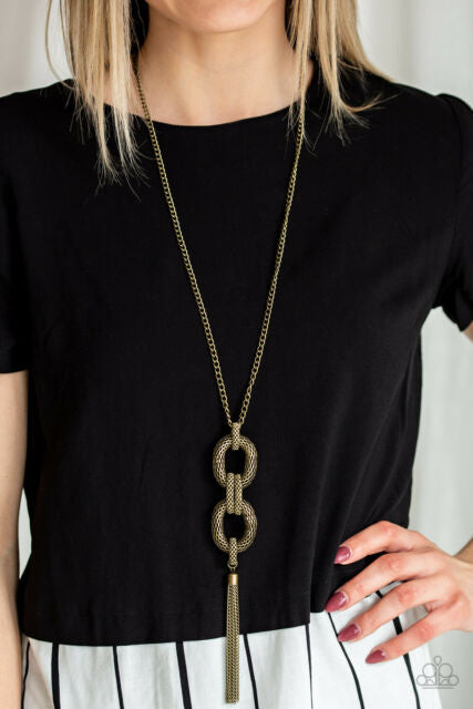 Paparazzi ~ Enmeshed In Mesh ~ Brass Necklace Set