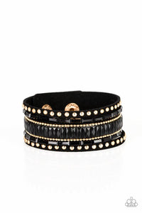 Paparazzi ~ Rock Star Rocker ~ Gold Urban Bracelet