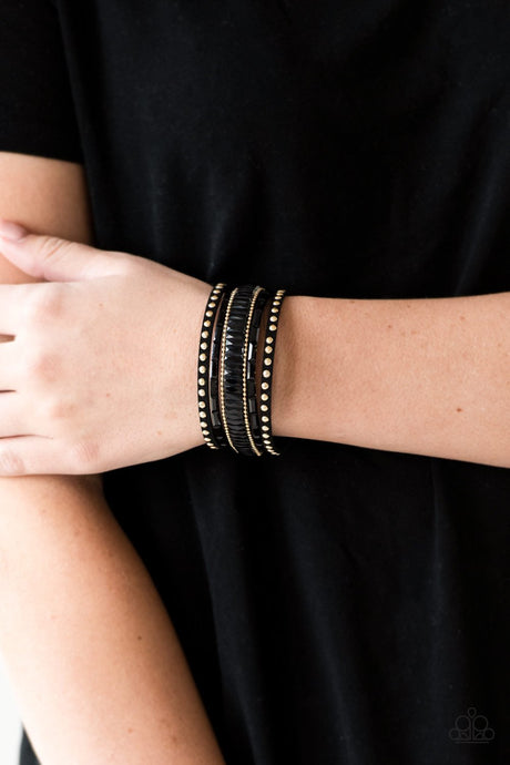 Paparazzi - Rock Star Rocker - Gold Urban Bracelet