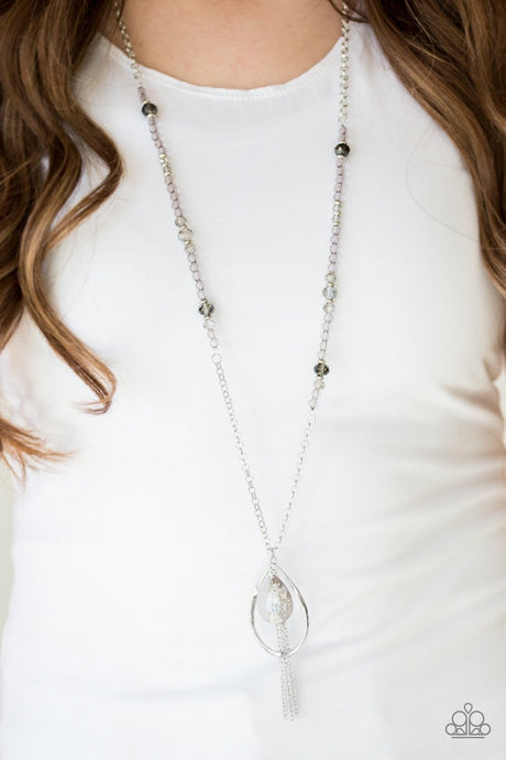 Paparazzi ~ Teardroppin Tassels ~ Silver Necklace Set