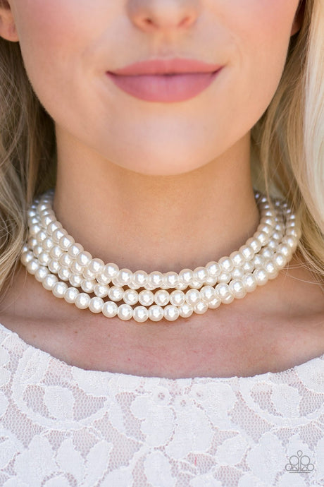 Paparazzi ~ Vintage Romance ~ White Pearl Choker Necklace Set