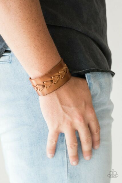 Paparazzi - Bronco Bravado - Brown Urban Bracelet - Klassy Jewelz Boutique