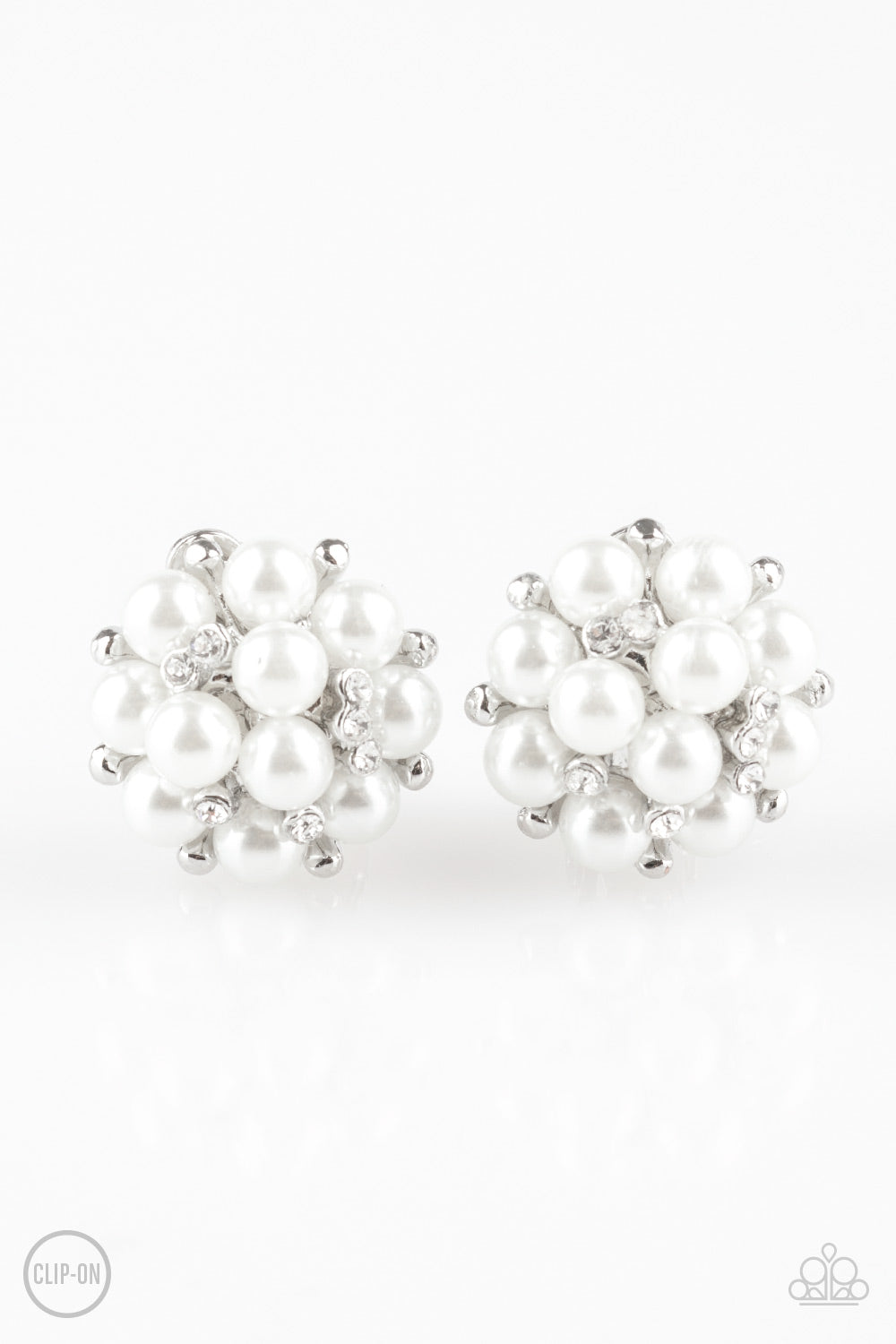 Paparazzi ~ Par Pearl ~ White Pearl Clip-On Earrings