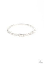 Load image into Gallery viewer, Paparazzi ~ Party Crashing Couture ~ White Bangle Bracelet