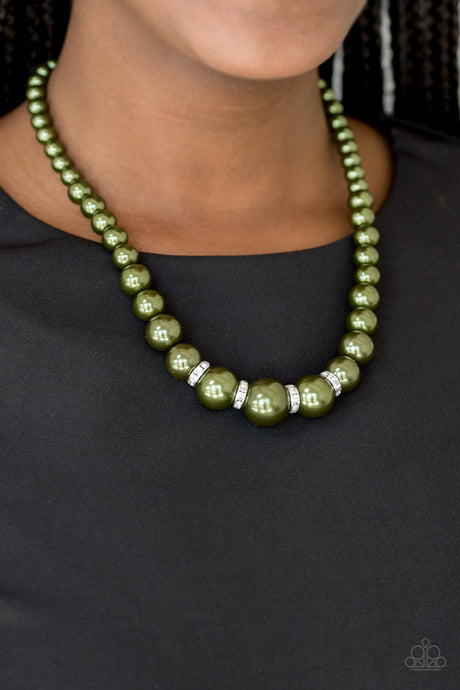 Paparazzi ~ Party Pearls ~ Green Pearl Necklace Set
