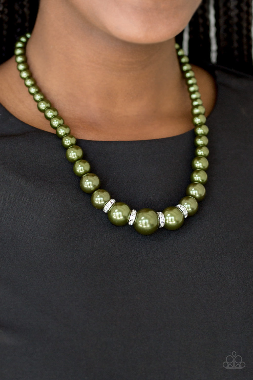 Paparazzi ~ Party Pearls ~ Green Pearl Necklace Set