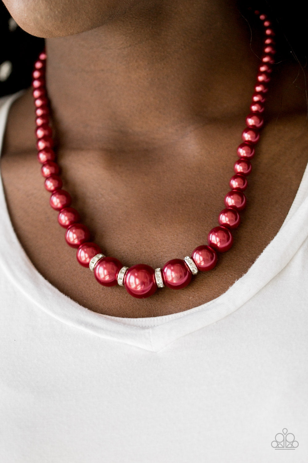 Paparazzi ~ Party Pearls ~ Red Pearl Necklace Set