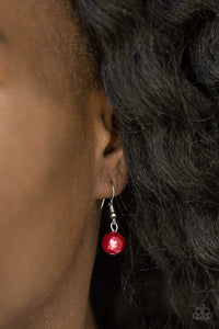Paparazzi ~ Party Pearls ~ Red Pearl Necklace Set