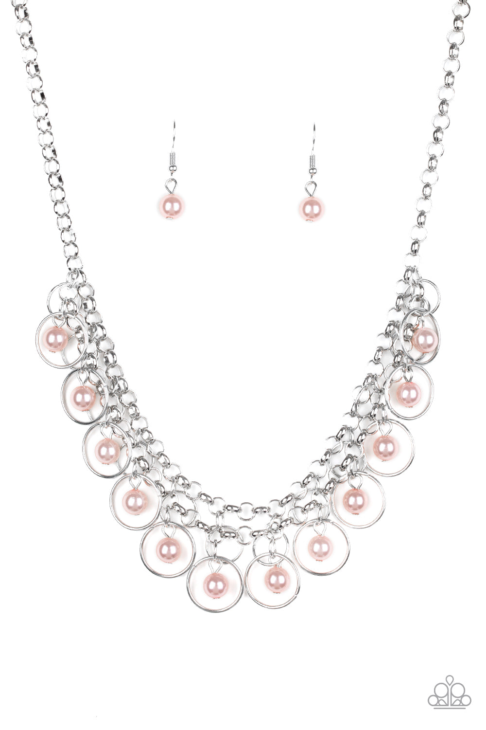 Paparazzi ~ Party Time ~ Pink Pearl Necklace Set