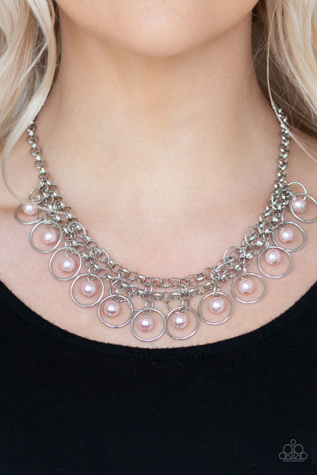 Paparazzi ~ Party Time ~ Pink Pearl Necklace Set