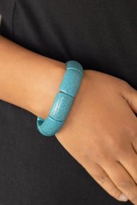Paparazzi ~  Peace Out ~ Blue Bracelet with Stretchy Band