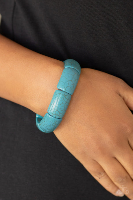 Paparazzi ~  Peace Out ~ Blue Bracelet with Stretchy Band