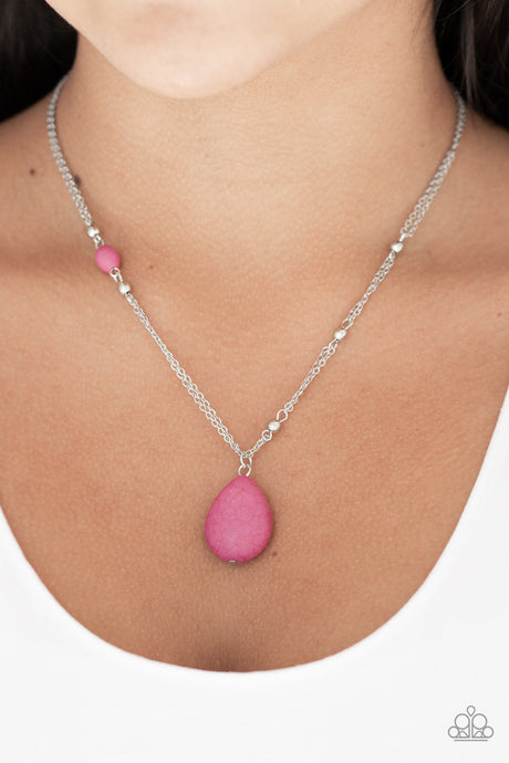 Paparazzi ~ Peaceful Prairies ~ Pink Pendant Necklace Set