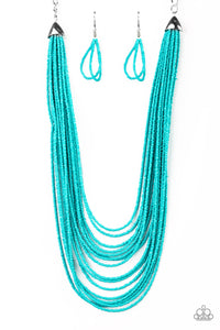 Paparazzi ~ Peacefully Pacific ~ Blue  Turquoise Seed Bead Necklace Set