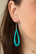 Load image into Gallery viewer, Paparazzi ~ Peacefully Pacific ~ Blue  Turquoise Seed Bead Necklace Set
