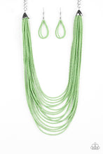 Load image into Gallery viewer, Paparazzi ~ Peacefully Pacific ~ Green Seed Bead Necklace Set