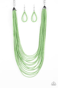 Paparazzi ~ Peacefully Pacific ~ Green Seed Bead Necklace Set