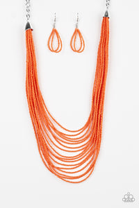 Paparazzi ~ Peacefully Pacific ~ Orange Seed Bead Necklace Set