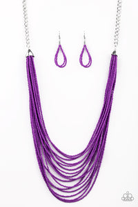 Paparazzi ~ Peacefully Pacific ~ Purple Seed Bead Necklace Set