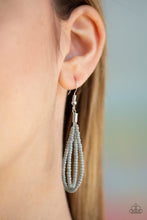 Load image into Gallery viewer, Paparazzi ~ Peacefully Pacific ~ Silver Gray Seed Bead Necklace Set