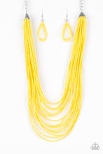 Load image into Gallery viewer, Paparazzi ~ Peacefully Pacific ~ Yellow Seed Bead Necklace Set