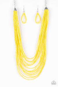 Paparazzi ~ Peacefully Pacific ~ Yellow Seed Bead Necklace Set