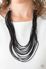 Load image into Gallery viewer, Paparazzi ~ Peacefully Pacific ~ Black Seed Bead Necklace Set