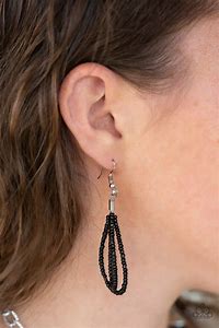 Paparazzi ~ Peacefully Pacific ~ Black Seed Bead Necklace Set