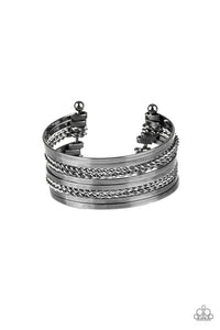 Paparazzi ~ Perfectly Patterned ~ Black Cuff Bracelet