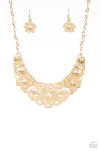 Load image into Gallery viewer, Paparazzi ~ Petunia Paradise ~ Gold Necklace Set