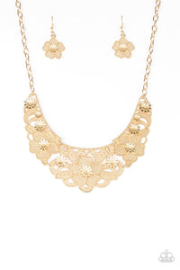 Paparazzi ~ Petunia Paradise ~ Gold Necklace Set