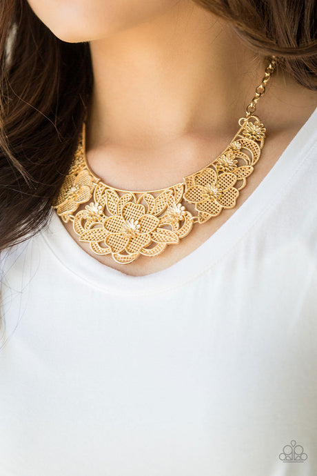 Paparazzi ~ Petunia Paradise ~ Gold Necklace Set
